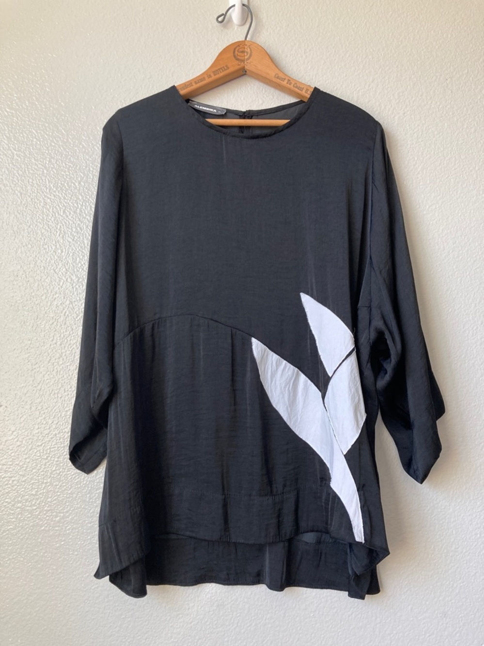 Alembika applique Art to Wear Loose Fit Architectural minimalism Tunic top sz XL